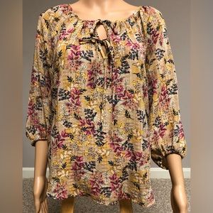LOFT Bubble Sleeve Blouse Size S